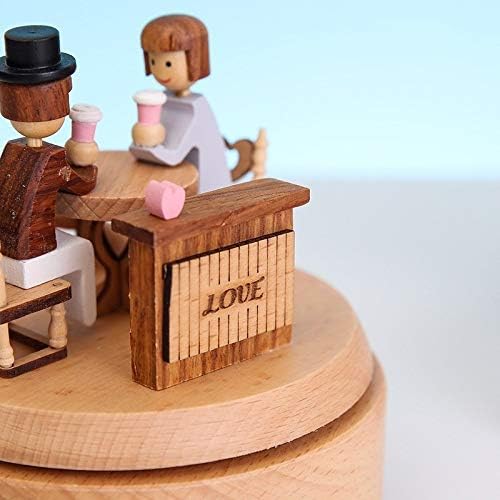 Wybfztt-188 nova caixa de música giratória de madeira clockwork music handmade box de madeira artesanato acessórios retro doméstico