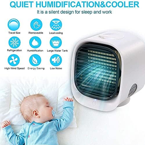 Isobu Liliang-- Coolers evaporativos Mini refrigerador de ar, ar condicionado portátil 3 em 1 ventiladores de resfriamento