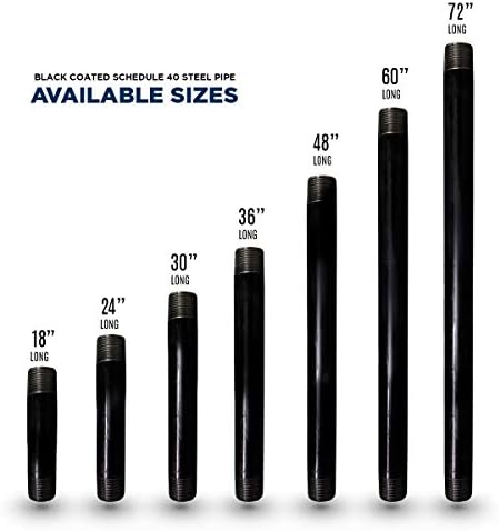 EverFlow Supplies PCBL3460 Tubo de aço preto pré-corte de 60 de comprimento com diâmetro nominal de tamanho nominal de 3/4