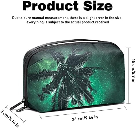 Bolsa de maquiagem de viagem sacos de maquiagem de bolsa de higieness à prova d'água para mulheres e meninas, coco estrelado verde
