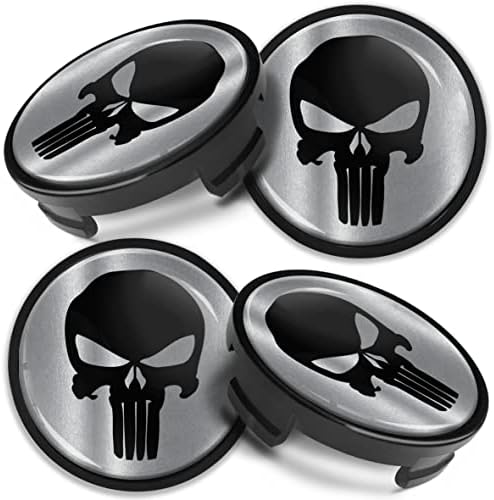 Compatível com o Ford Wheel Center Caps Alloy Hub Center Rim Cover Badge 54mm Silver Black Skull Cf 22