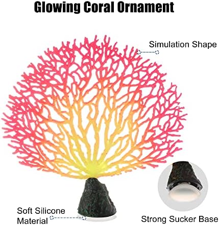 Vocoste Sily Silicone Glowing Aquarium Simulation Coral, Fluorescência Flutuante Planta Artificial Aquática para Decoração de Tanques de Peixes, Rose Red