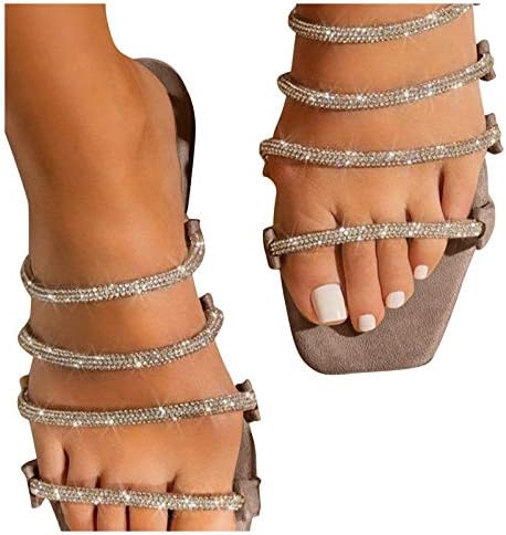 Flipers de verão para mulheres definem combinação de strass e sandálias de chinelos de moda de alça
