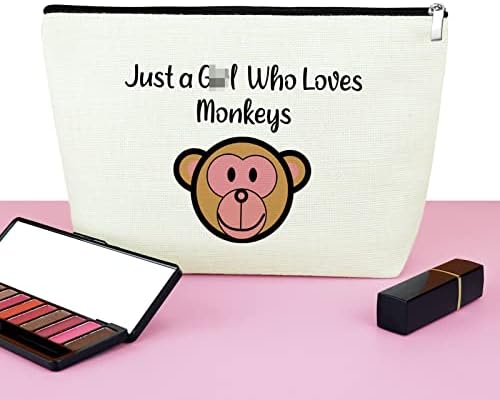 Presente engraçado de macaco para mulheres amante de macacos Presente Cosmético Bag Animor Animal Presente Monkey Presente de maquiagem