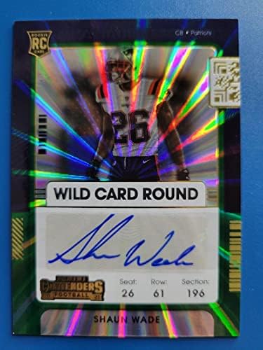 SHAUN WADE 2021 Concordantes Wild Wild Round RC Auto #218 New Enland Patriots! - Cartões de futebol autografados da NFL