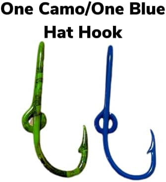 Chapéu de peixe de garra de águia de cor personalizada ganchos de peixe para tampa - conjunto de dois pinos de chapéu - um azul e um chapéu de camuflagem gancho de dinheiro/fecho de gravata