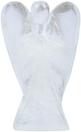Clear Quartz Pocket estátua anjo para a paz riqueza guardiã manual esculpido feng shui estatueta reiki cura cura espiritual natural gemstone home decor 2-2,5 polegadas