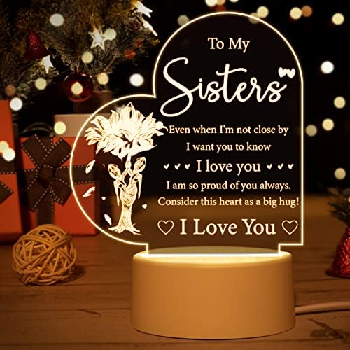 Irmã Presentes - Irmãs Presentes da irmã, Night Light Gifts Para irmã, Melhores presentes de aniversário para irmã, Natal do Dia dos