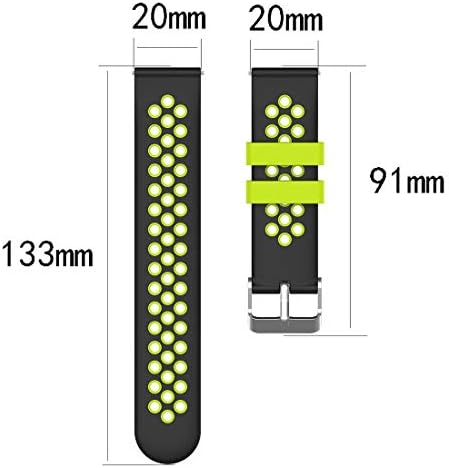 Lokeke for Garmin Venu Substituição Pulseira - 20mm Dual -Colors Substituto Silicone Wrist Watch Band Strap for Garmin Venu/