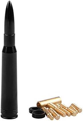Antena de substituição curta estilo HGC 50 Caliber Style Bullet em cor preta anodizada para Ford F150 F250 F350 F450 F550 F650 1997-2019