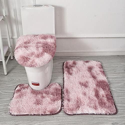 Tapetes e tapetes de banheiro de 3 peças de banheiro macio conjuntos de tapetes não deslizantes conjuntos de banheiros de tape