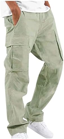 Calças casuais fsahjkee para homens, grandes calças de moletom, homens grandes e altos de pernas retas formais de túnica respirável sólida