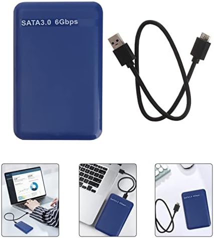 Gabinete do disco rígido SOLustre Hardrive para USB 3. 0, Caixa externa de disco rígido de 6 Gbps de 2,5 polegadas de 2,5 polegadas para disco rígido portátil para laptop PC Drive portátil portátil SSD Drive portátil SSD Drive SSD Drive