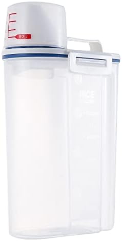 Jarra de armazenamento de cozinha Alremo, lata de alimentos de feijão selada, caixa de armazenamento de cereais de plástico, barril de arroz de 2 kg branco+transparente