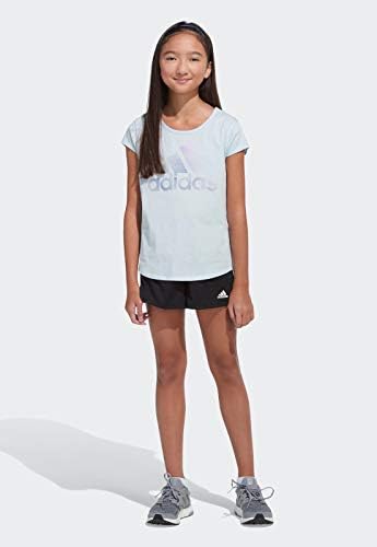 Camiseta de coleta de manga curta de meninas adidas
