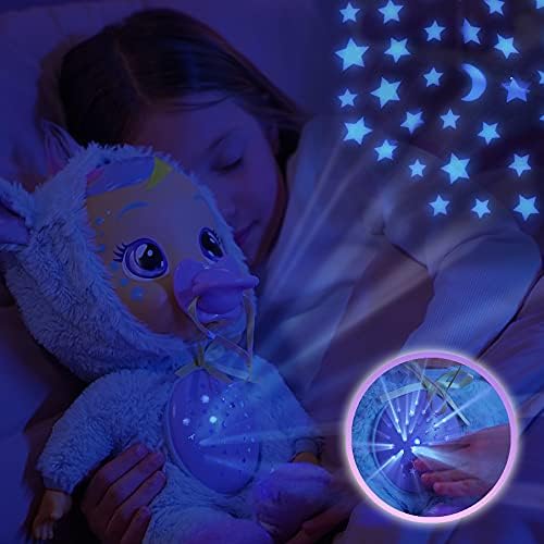 Cry Babies Goodnight Jenna - 12 SleepyTime Baby Doll | Tocam 5 canções de ninar e projeção de céu estrelado da luz noturna,