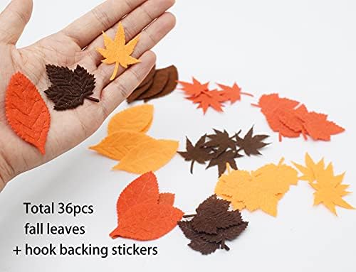 36pcs outono folhas ícones para a decoração da prancha de carta de feltro Ação de Graças Acessórios de decoração da prancha