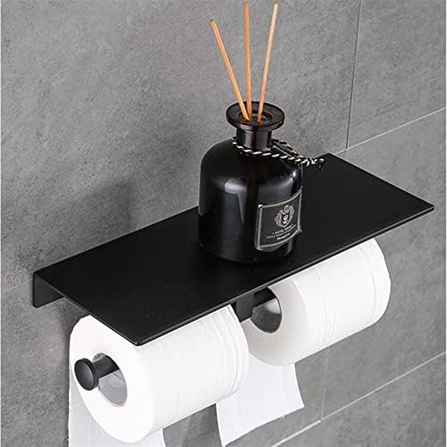 Depila Toalheiro Toalheiro Banheiro Prateleiras Papaco de papel higiênico Plataforma de papel de banheiro preto Placa