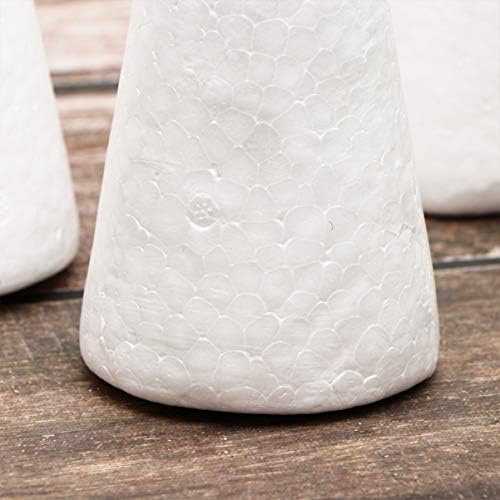 Bolas de espuma Valiclud 10pcs Cones de espuma branca Pequena espuma em forma de cone para o projeto de artesanato doméstico DIY Tabel de árvore de Natal CentralPeces Peças de espuma de poliestireno branco Formas de cone de espuma