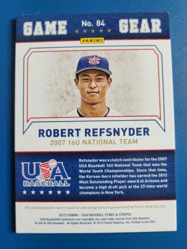 Robert Refsnyder 2015 USA Stars & Stripes Game -Gear JSY Auto #D 73/99 - Jerseys autografadas da MLB