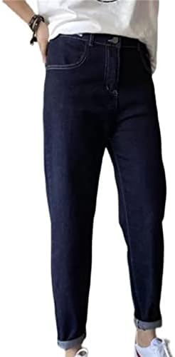 Maiyifu-GJ da cintura alta feminina Jeans de tornozelo de tornozelo casual calça de jeans folgada namorado lavado Slim