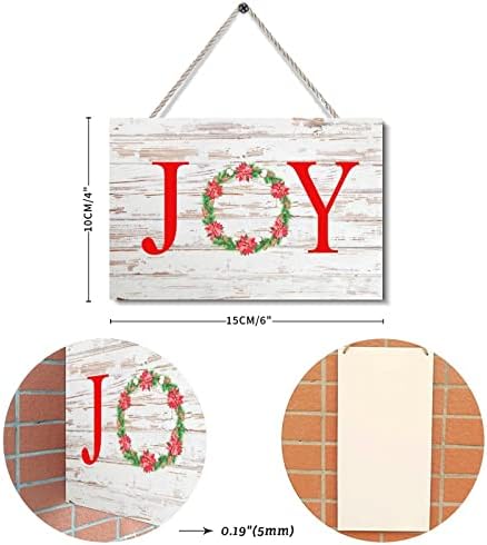 Porta de Natal Signa o Natal Wrinalh Wrinalh Joy Farmhouse Entrada de madeira Placas Decorações de porta de Natal