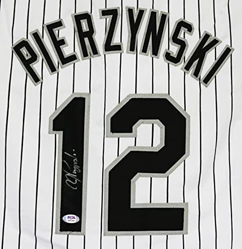 A.J. Pierzynski Chicago White Sox assinou autografado branca robustez 12 camisa personalizada PSA COA