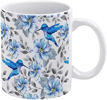 Hummingbirds Blue Hummingbirds Caneca de Caneca de Caneca de Caneca Creca de Cerâmica de Creme de Primavera Com Handeld Cups