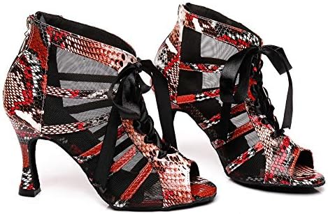 Hroyl New Ballroom Dance Sapatos Mulheres Botas de dança Latina Mulheres Tango Salsa Desempenho Weding Dance Sapatos, Modelo YCL401