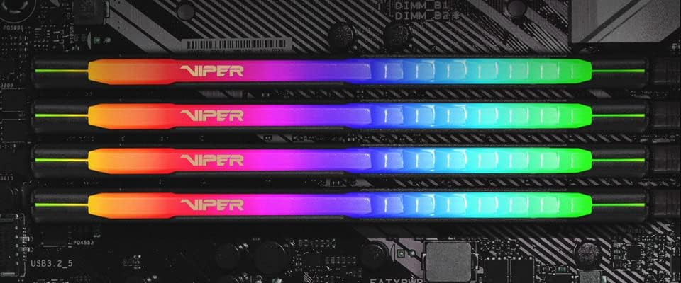 Patriot Memory Viper Elite DDR4 3600 MHz 64 GB C18 Kit de memória de alta desempenho RGB LED Iluminação - Black