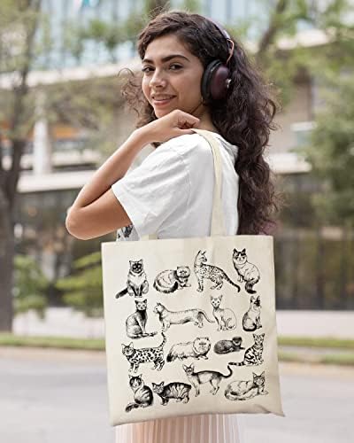 Estética da sacola de lona ausvkai para mulheres, bolsas de algodão de pano reutilizáveis ​​para compras de compras