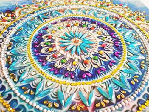 Mandala Flowers Kits de pintura de diamante Decoração de arte de parede, 5D DIY GEM DOT Supplies artesanais para crianças adultos,