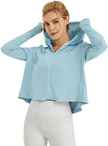 G4Free Women's UV Protection Jacket SPF Manga longa UPF 50+ Caminhadas de camisa cortada Camisa de pesca rápida seca seca