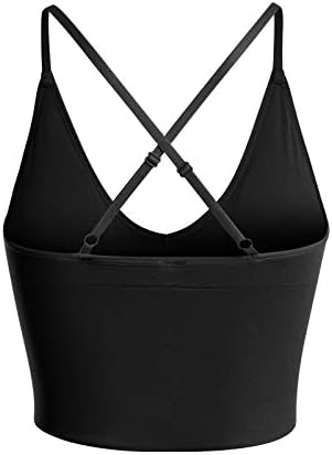 Design da Olivia Women Feminless Workout Sports Sports Bra Cami Cropped Yoga Top com tiras ajustáveis
