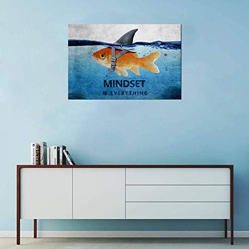 Modern Inspirational Canvas Wall Art Mindset é tudo o que pinta de peixe dourado