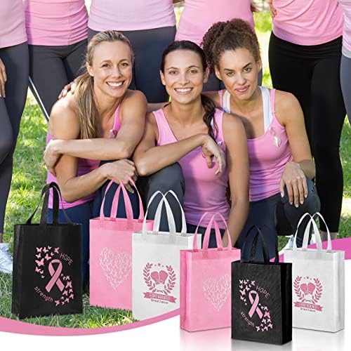 12 PCS Pink Ribbon Câncer de mama Greios de conscientização
