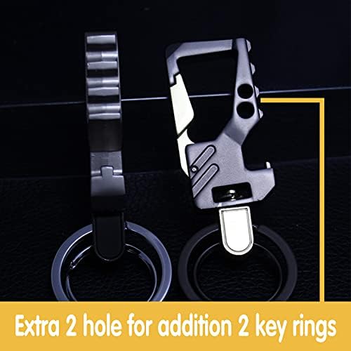 Cadeia de chave de carros JustTop com 2 anéis -chave, abridor de garrafas de corrente de chaves para homens e mulheres