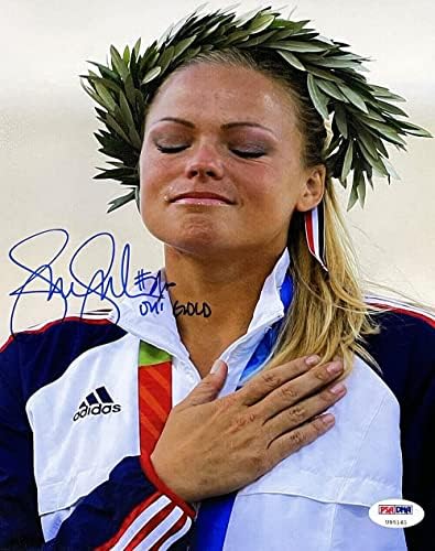 Jennie Finch assinou o softball dos EUA 8x10 Foto 04 Us Gold Inscription PSA Holo - Fotos olímpicas autografadas