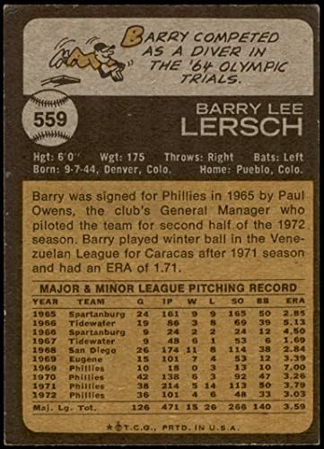 1973 Topps 559 Barry Lersch Philadelphia Phillies Ex+ Phillies