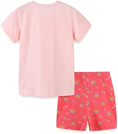 Bumeex Toddler Girls Roupa de verão Top de algodão e conjunto de roupas de shorts