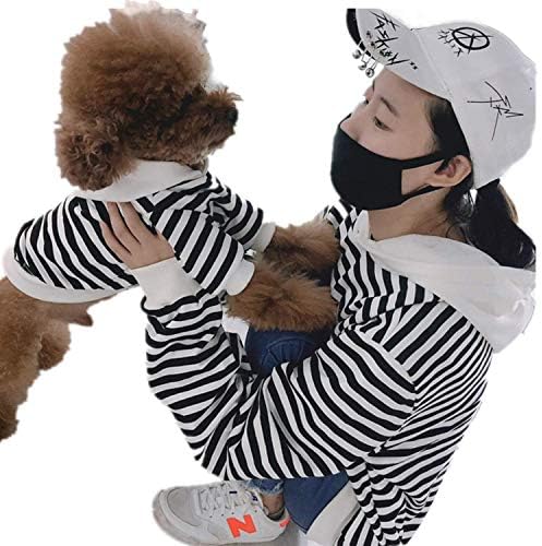 TOOO PET e Pai-filho do pai-filho do capuz, preto e branco, traje de roupa de vestuário camisetas de suor de estimação pequenas roupas de cachorro grandes grandes