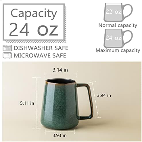 Youccijar grande caneca de café em cerâmica, 24 oz de chá e xícara de café para escritório e casa, microondas e lava -louças