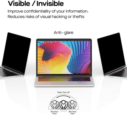 Pixels móveis 12,5 '' Monitor de trio com tela de privacidade de laptop, extensor de tela para laptops 13 ''-14 '