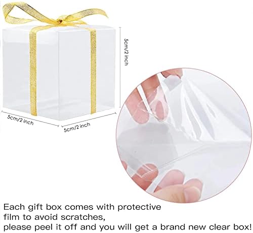 Caixa de presente de doces transparente Coobbar, 30 caixas de plástico em PvC vazias para favores de festas, casamento, presentes de