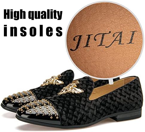 Jitai Mens Sapatos Sapatos Padrão Impressão Mente Mens Vestido de Loafer Sapat Shop-On Slipper Casual Loafer Fumping