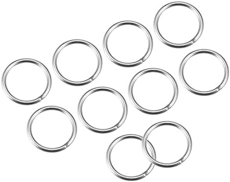 Metallixity 304 Aço inoxidável o anéis 20pcs, anel redondo soldado - para objetos pendurados