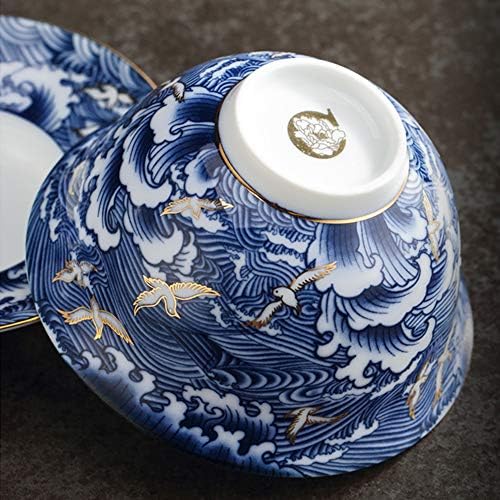 Woonsoon Jingdezhen chinês Gaiwan Made 6oz/170ml China Blue e Branca Porcelana Gaiwan Kungfu chá tradicional Chinese Teaware Conjunto de chá