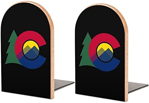 Livro decorativo da bandeira da montanha do Colorado termina em madeira não esquiadores