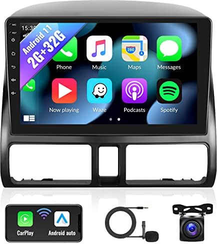2+32g Rádio estéreo para carro Android para Honda CRV 2007-2011, 9 Tela de toque na navegação GPS GPS, Apple sem fio CarPlay Android Auto Radio com Bluetooth, WiFi, Hifi, USB, AHD Backup Camera Mic