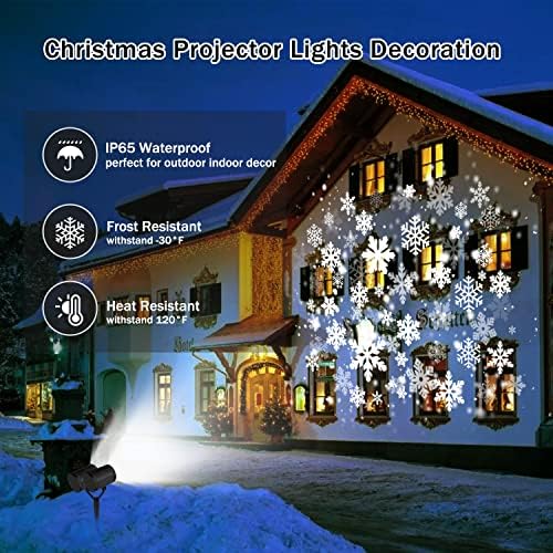Nartoup Christmas Projector Lights Outdoor, LED Luzes de Natal do Projector de Floco de Neve, Luzes de Natal à prova